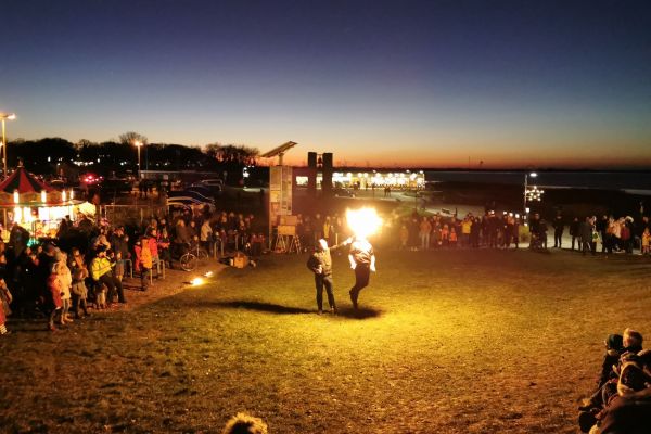 Feuershow im Nordseebad Dangast